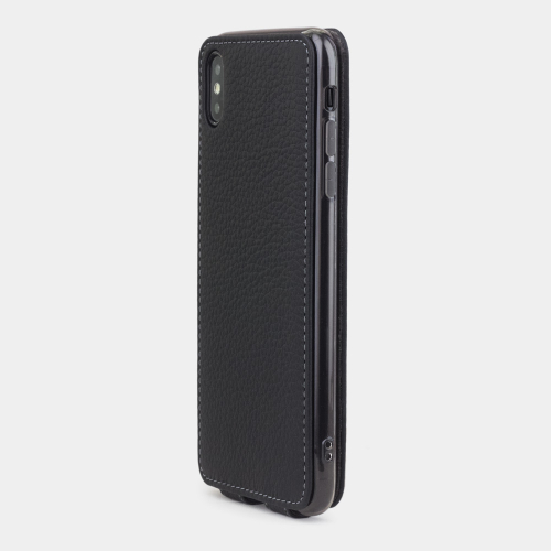 Чехол для iPhone XS Max из натуральной кожи теленка, черного цвета