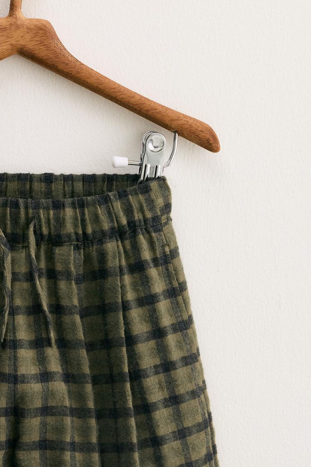 ZARA TIMELESS - БРЮКИ-БАЛЛОНЫ В КЛЕТКУ, МЯГКИЙ ЗЕЛЕНЫЙ