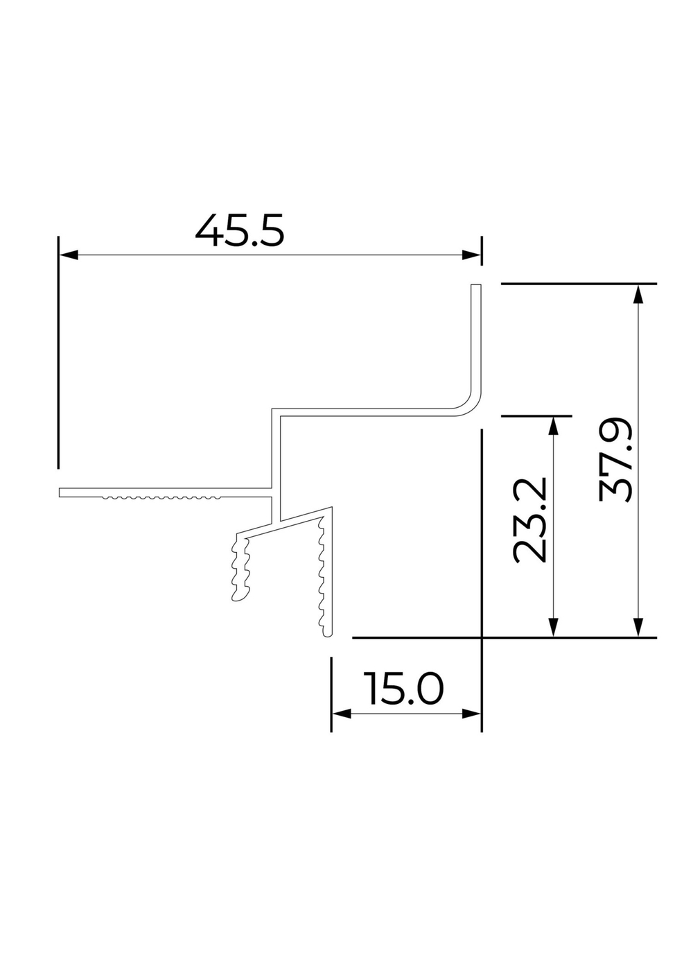 Плинтус Ликорн Скрытый плинтус / Теневой профиль C-06.2.3 Чёрный, матовый