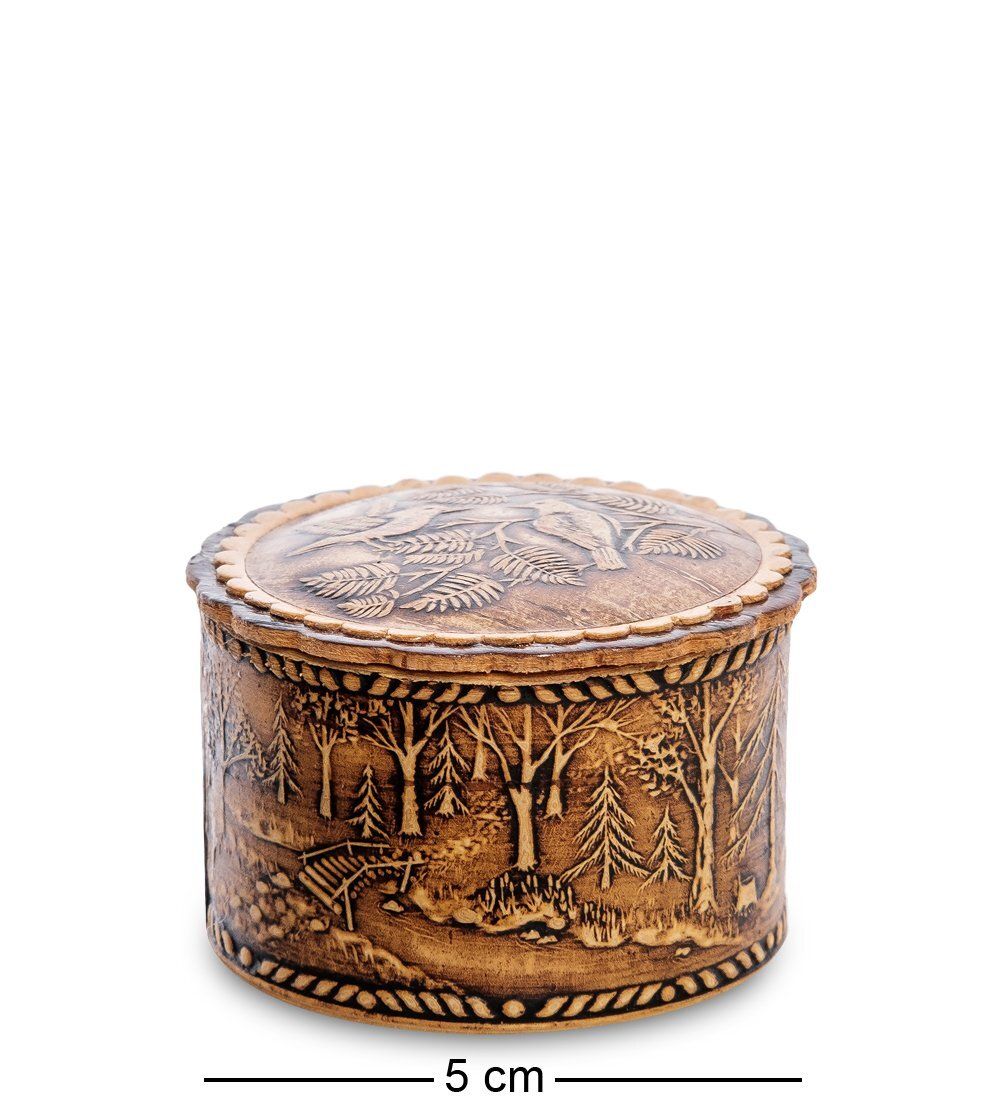 Народные промыслы BST-118/ 4 Шкатулка «Птицы» мал. (береста)