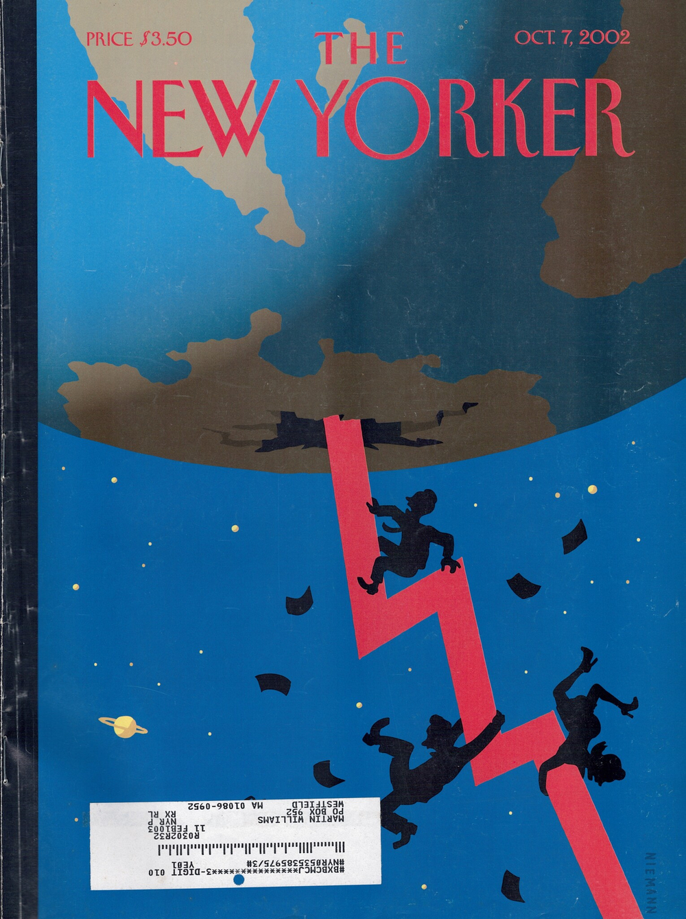 Журнал The New Yorker 07-10-2002, поврежденный