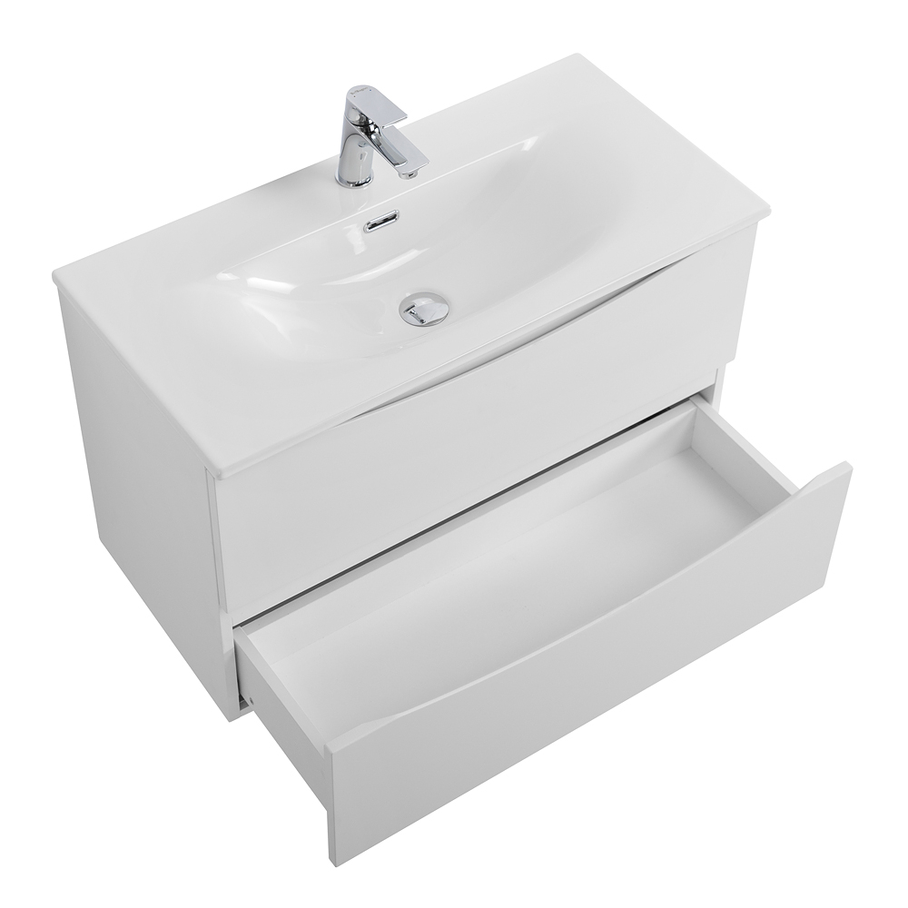 Тумба с раковиной подвесная BelBagno MARINO-CER-MINI-700-2C-SO-BO-P Bianco Opaco, раковина белая BB-8099-3-70