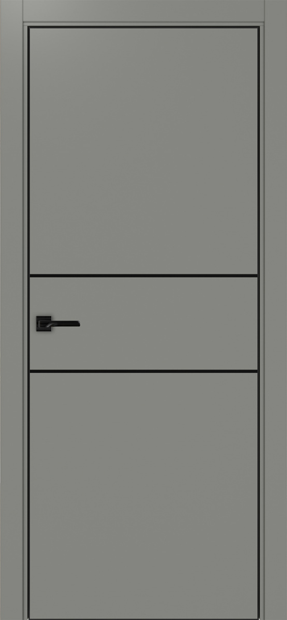 Межкомнатная дверь Optima Porte НЕАПОЛЬ 203 Молдинг SB (чёрный), Алюминиевая кромка SB (матовый чёрный) с 4-х сторон