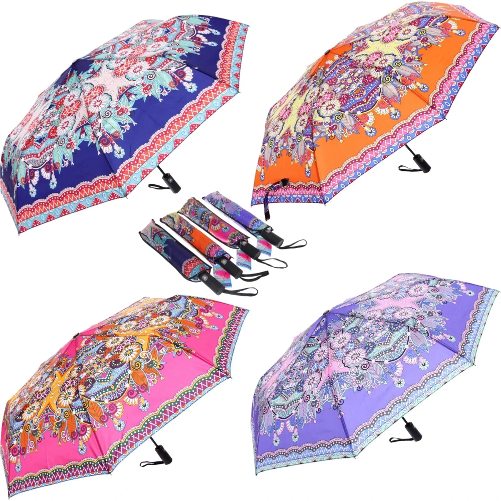 Зонт женский полуавтомат «Фиора», микс 6 цветов, 8 спиц, d-100см, длина в слож. виде 30см