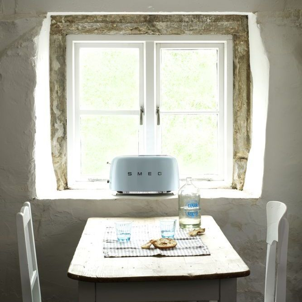 Тостер Smeg Стиль 50-х годов для 4 тостов голубой Италия кухня