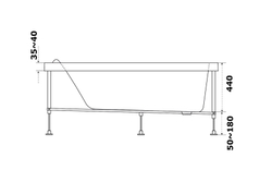 Акриловая ванна Bas (Бас) Нормана 150х75, с каркасом