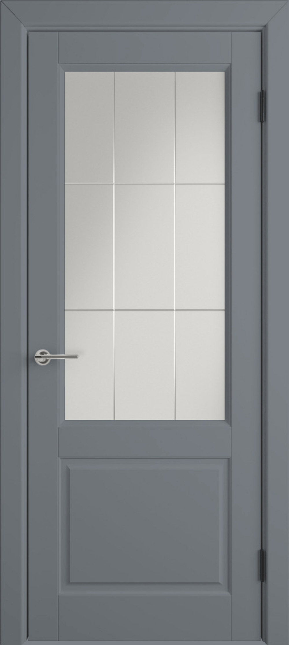Межкомнатная дверь  VFD (ВФД)  Dorren (Доррен) Silver (RAL 7042, эмаль серая) Crystal Cloud