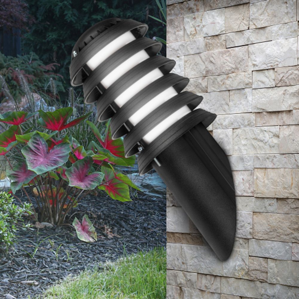 Садово-парковый светильник ЭРА НБУ 01-60-018 Поллар настенный черный IP54 Е27 max60Вт h400мм | Садово-парковые светильники