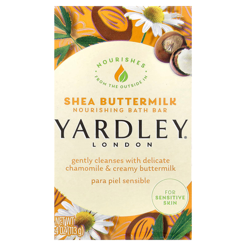 Yardley London, питательное мыло для ванны, пахта и масло ши, 113 г (4 унции)