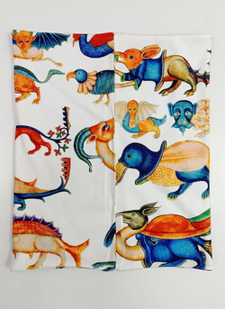 Двусторонний снуд «Фантасмагория» по мотивам иллюстраций Псалтыри Латтрелла