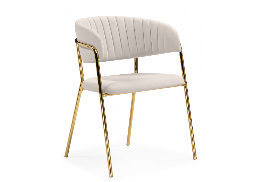Стул на металлокаркасе Woodville Kamelia бежевый, золотой