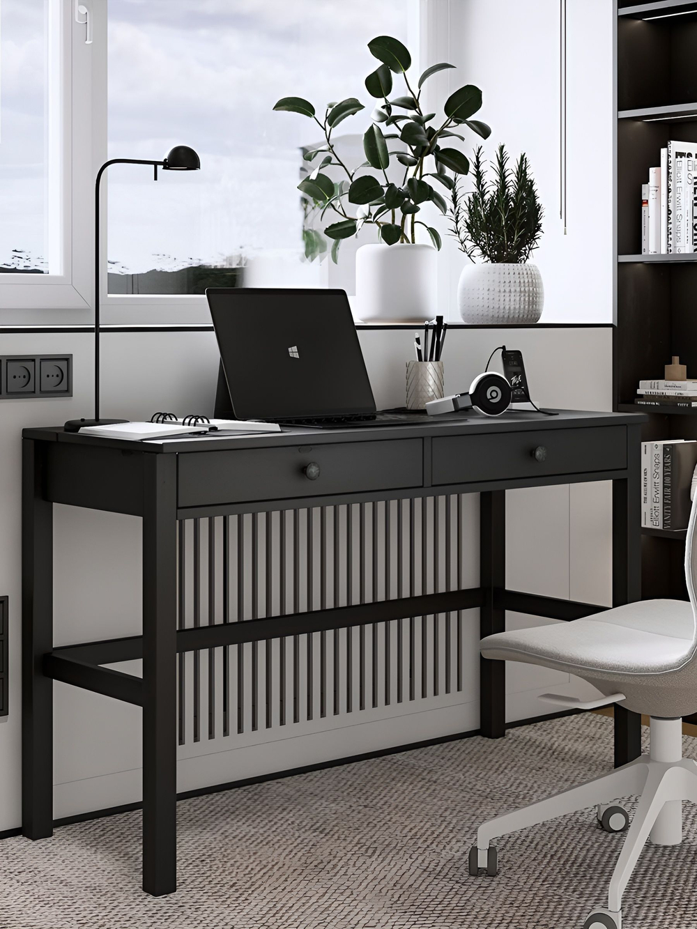 IKEA Письменный стол HEMNES,155*65*74, белый-коричневый, КЫМОР (ХЕМНЭС ИКЕА)