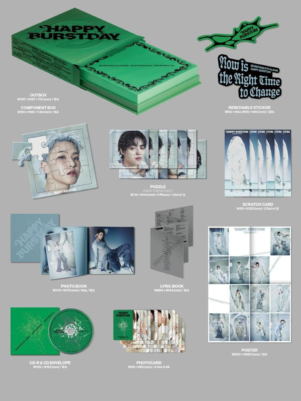 Альбом SEVENTEEN - HAPPY BURSTDAY 5th Album 3 Version SET