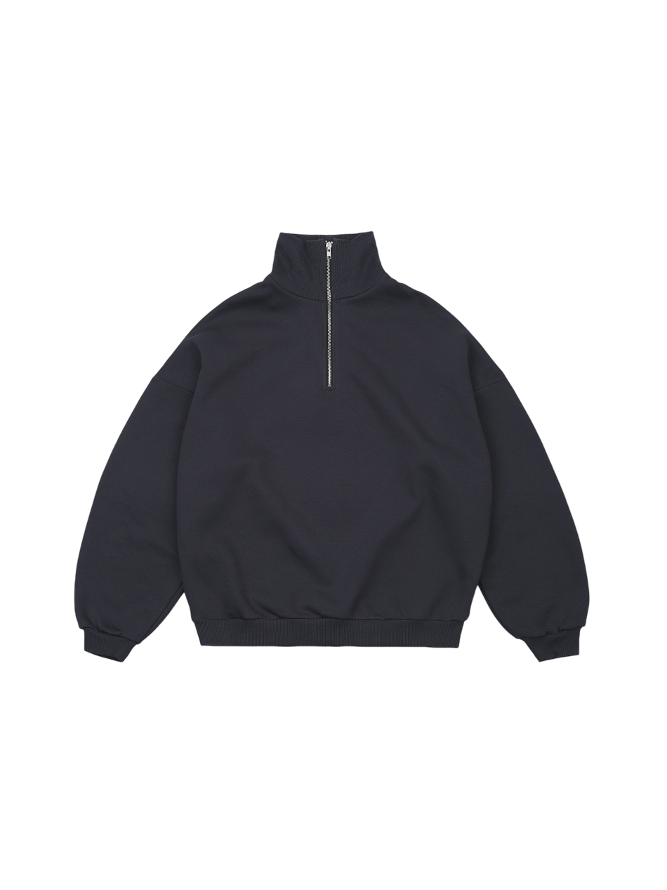 Свитшот с воротником на молнии с начесом (графит)