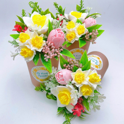 Мини-букет из мыла "Весна крафт роуз"