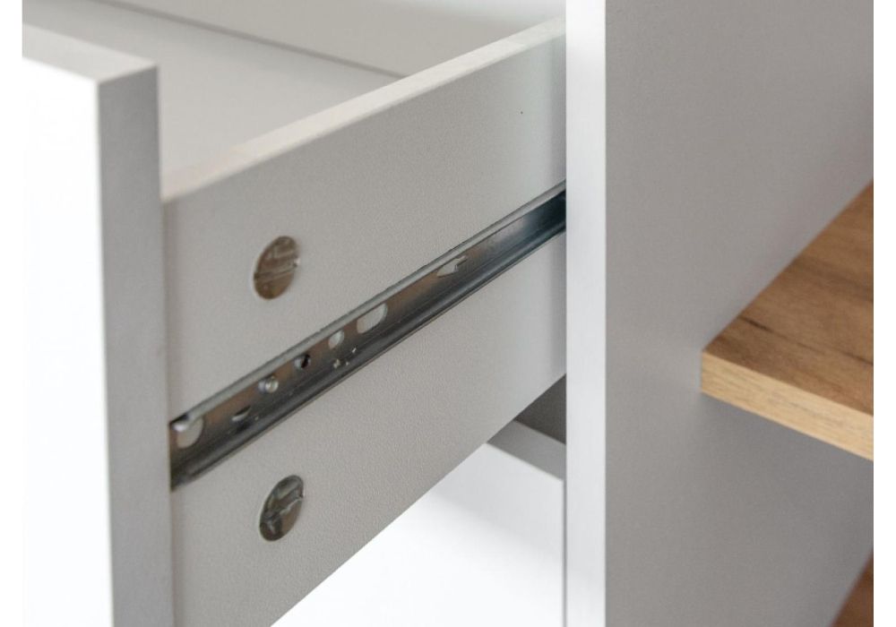 ТВ-тумба Бэль 10.92 белый премиум / дуб золотой craft