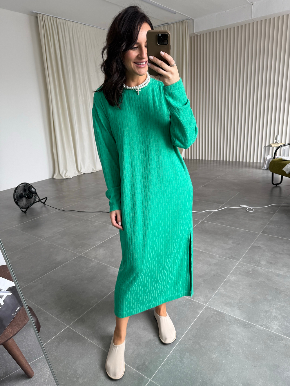 Платье «Косы» зеленое