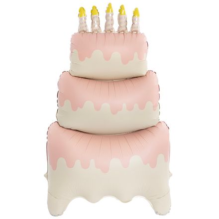 Объемная фигура "Розовый торт со свечами"
