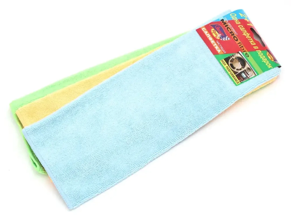 Салфетка MF-3 ''Cleaner Racing''Микрофибра 3шт KING MF-3