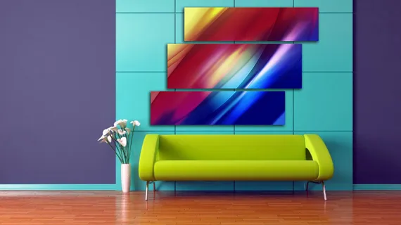 Модульная картина "Линии волны"