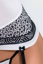 Роскошный корсаж с лифом на косточках Suelo (Размер: XXL-XXXL) (Цвет: белый с черным)