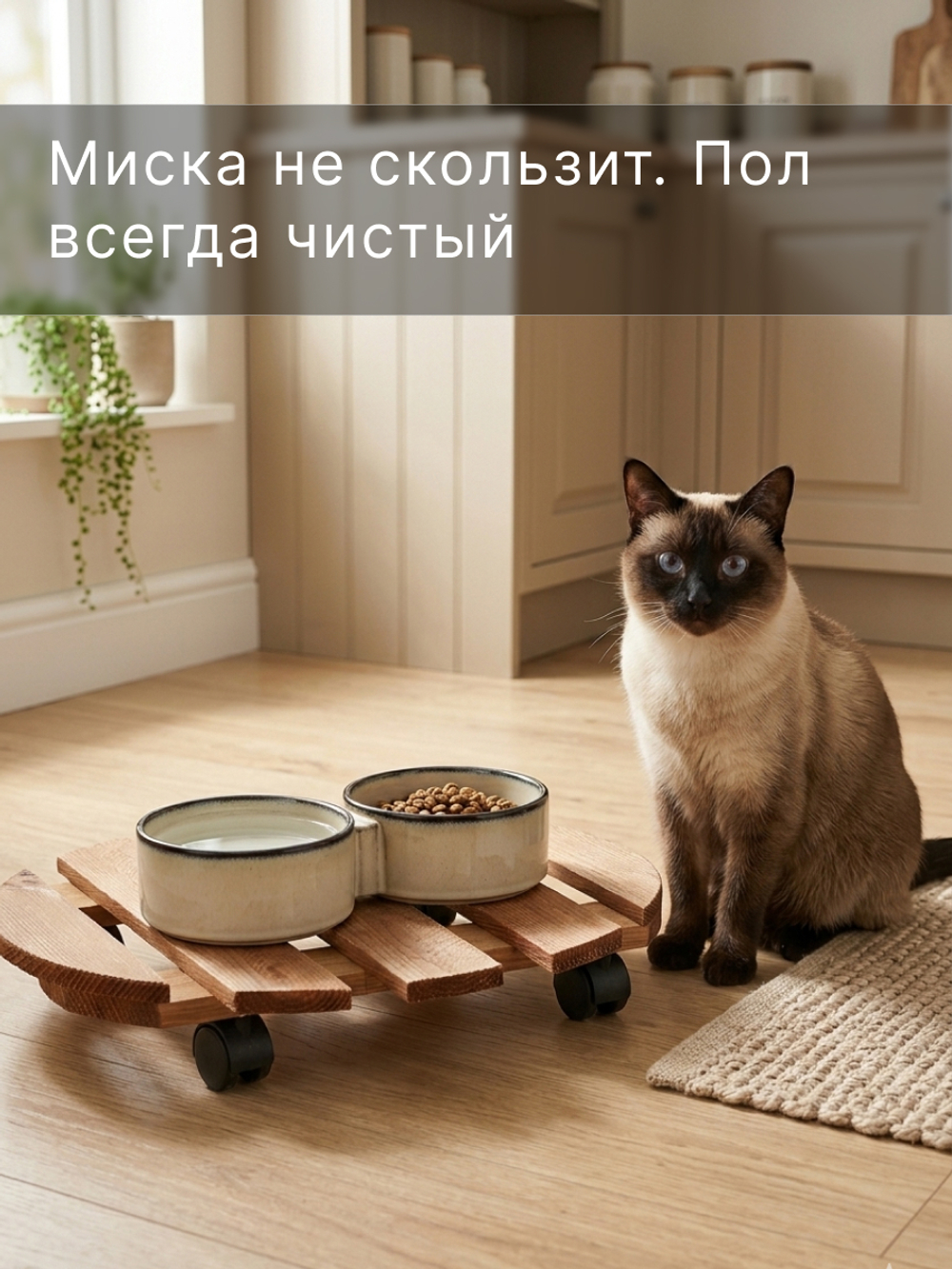 Подставка для цветов, 30х30х7, Флорэль, круглая на колесиках, этажерка, напольное, на подоконник, полка, из массива дерева, рустик, Dipriz