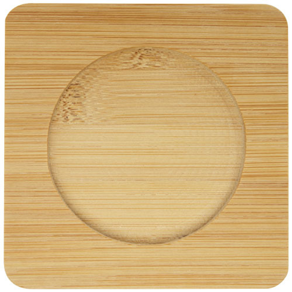 Стеклянный стакан Manti объемом 350 мл с двойными стенками и подставкой из бамбука, 2 шт.