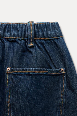 ZARA ДЖИНСЫ С ВЫСОКОЙ ПОСАДКОЙ CARROT FIT Z1975, СИНИЙ