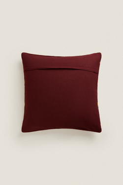 ZARA HOME ЧЕХОЛ НА ПОДУШКУ ИЗ ШЕРСТИ В ПОЛОСКУ, ТЕМНО-КАШТАНОВЫЙ