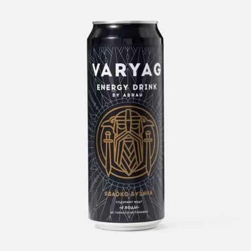 Напиток энергетический Varyag безалкогольный, газированный, Яблоко-Бузина, 500 мл
