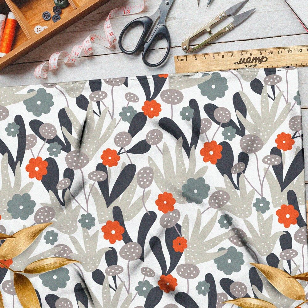 Ткань поплин волшебный летний бутон