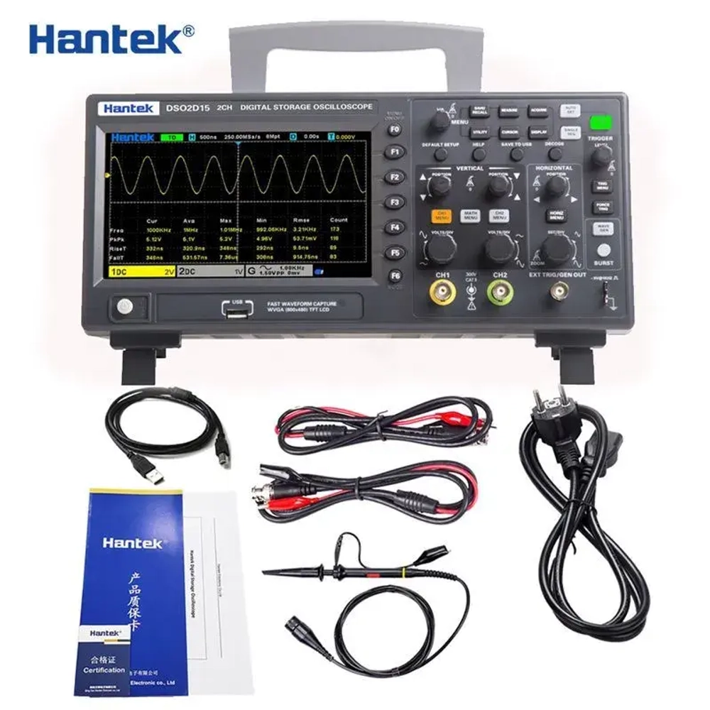 Цифровой осциллограф Hantek DSO2D15 2 канала 150 МГц