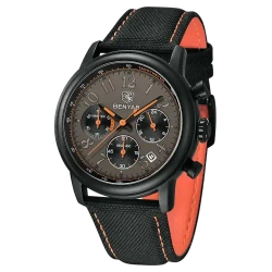 Часы наручные кварцевые BENYAR на кожаном ремешке, черный W9840-01