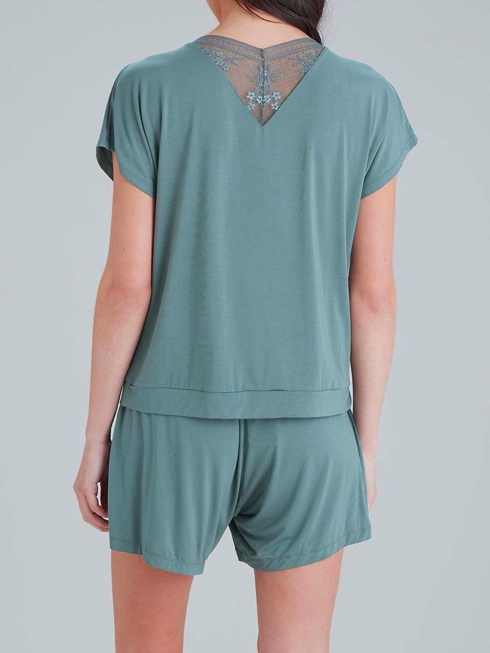 Футболка из вискозы для сна и дома (Размер: S) (Цвет: синий)