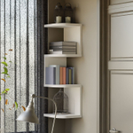 Полка настенная, 23х23х70, Дельфи, для ванной, настольная, для книг и игрушек, угловая, белый, Dipriz