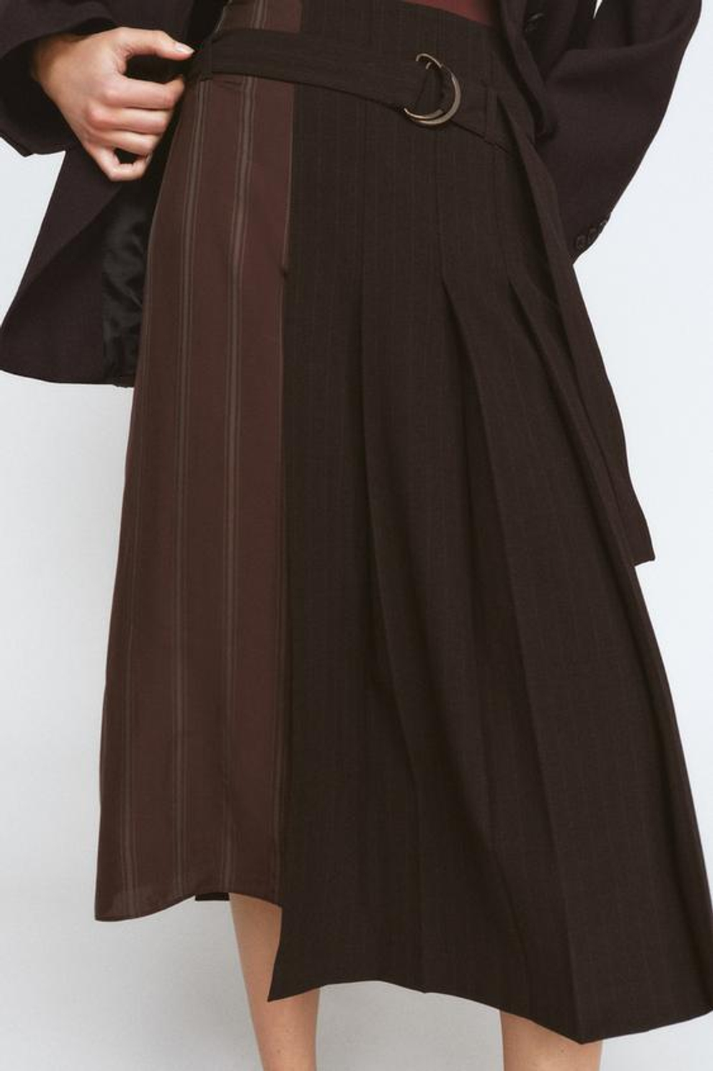 ZARA ЮБКА С РЕМНЕМ И КОНТРАСТНЫМИ ДЕТАЛЯМИ — ZW COLLECTION, РАЗНОЦВЕТНЫЙ