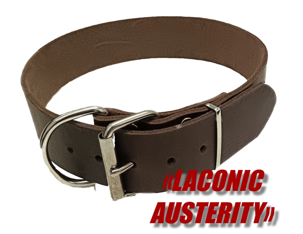 ШИРОКИЙ КОЖАНЫЙ ОШЕЙНИК ДЛЯ СОБАК «LACONIC AUSTERITY»