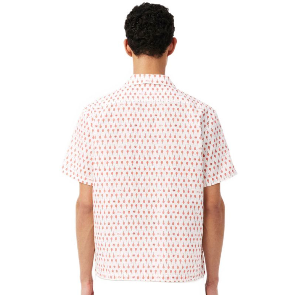 Мужское теннисное поло Lacoste Roland-Garros Edition Print - flour/briquette