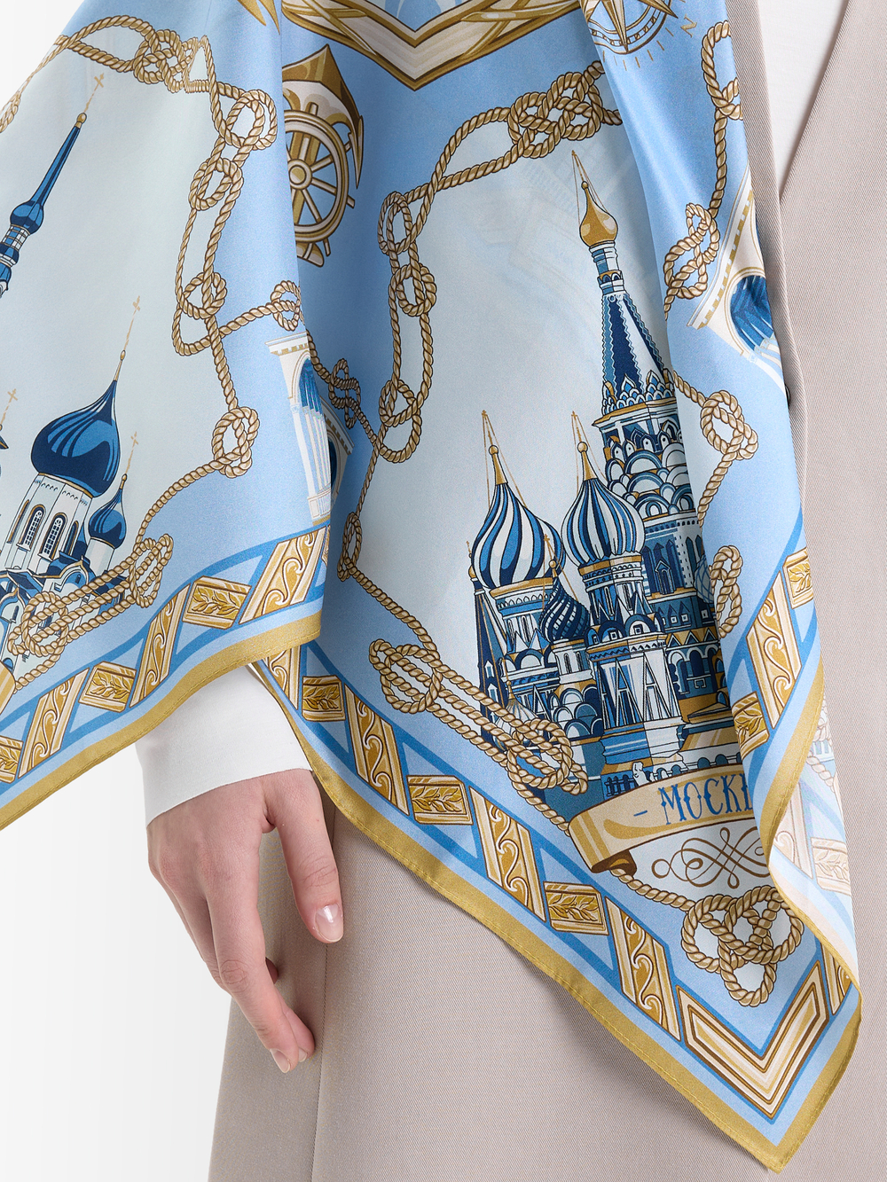 Платок «Реки России» 100% шёлк