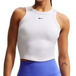 Женский топ теннисный Nike One Fitted Dri-Fit Short Sleeve Crop Tank - white/black