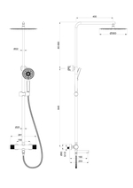 Душевая система с термостатом WONZON & WOGHAND, Темный графит (WW-88739902-BGM)