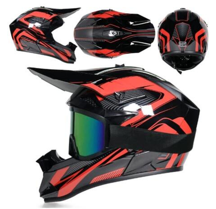 Шлем кроссовый Чёрн-красн M