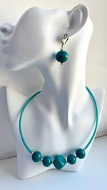 Комплект украшений из муранского стекла: колье, серьги