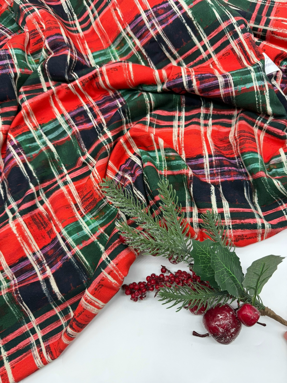 Футер 2 нитка клетка к снеговикам