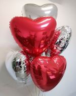 Шар (18"/46 см) Сердце, красный 1 шт.