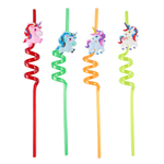 Трубочки для коктейлей пластиковые «Единороги» ассорти, 4 шт