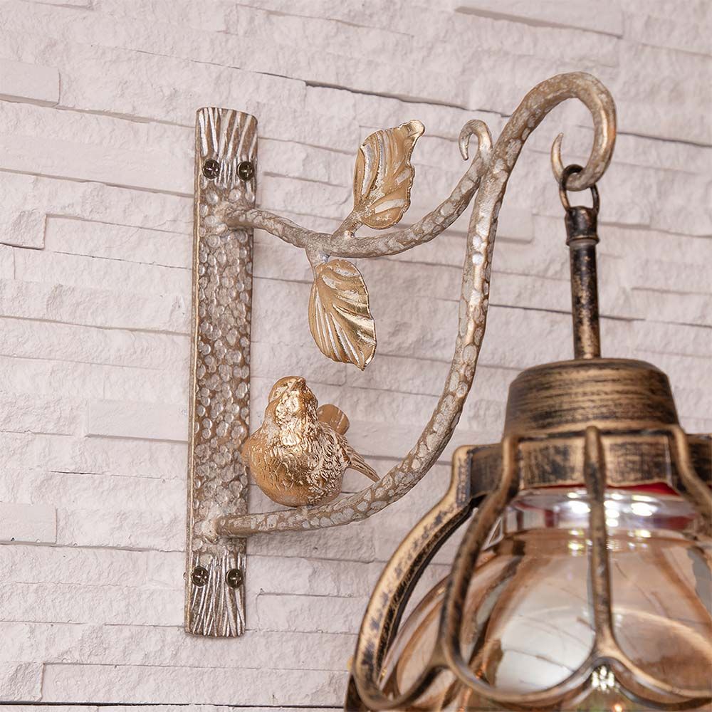 Кронштейн для цветов Птичка Терра Ливз Айвори Мраморное золото