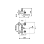 Смеситель для ванны 1/2 кер F3024 FRAP (кор.пов.излив, хром, латунь)