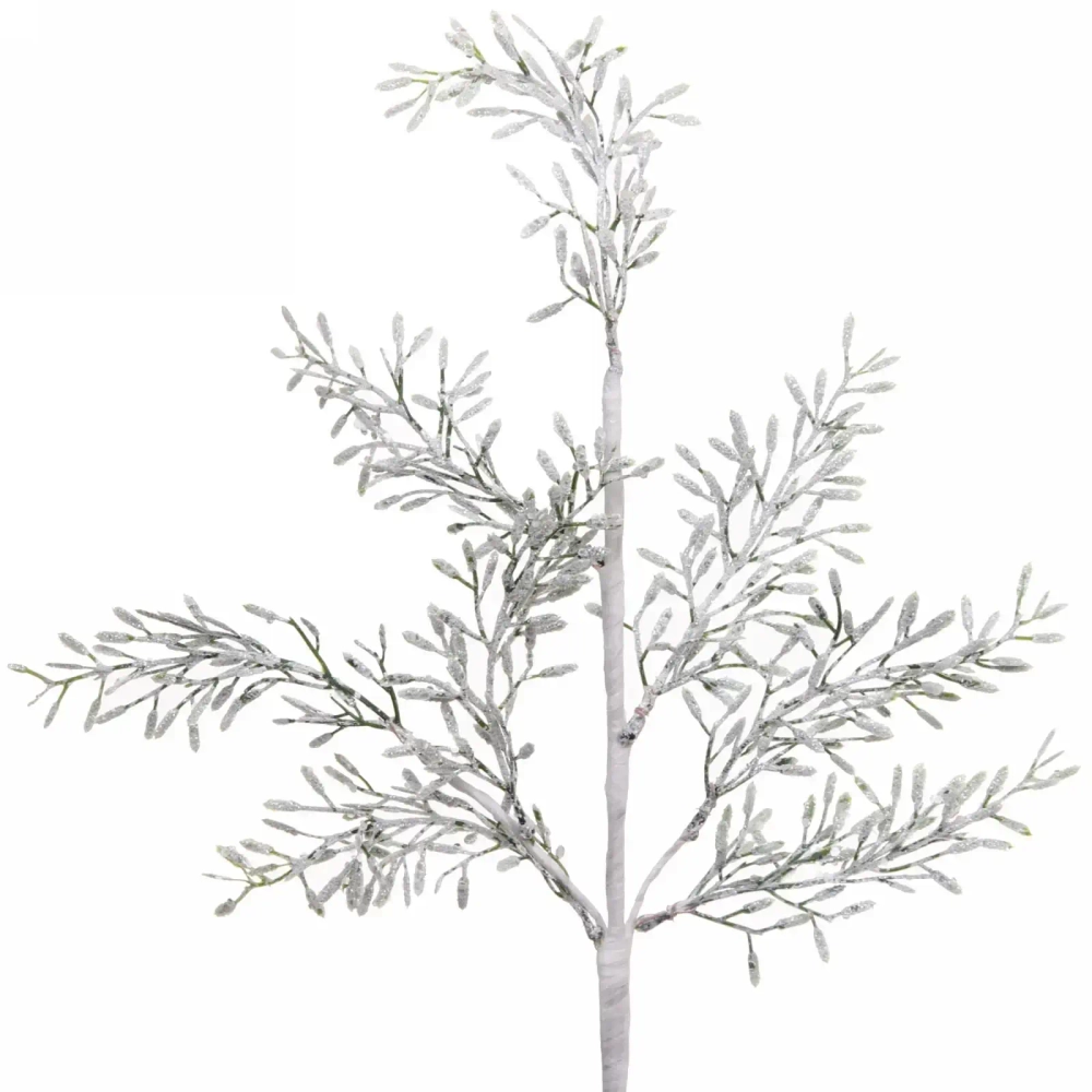 Ветка новогодняя «Чаровница» 70 см, Белый