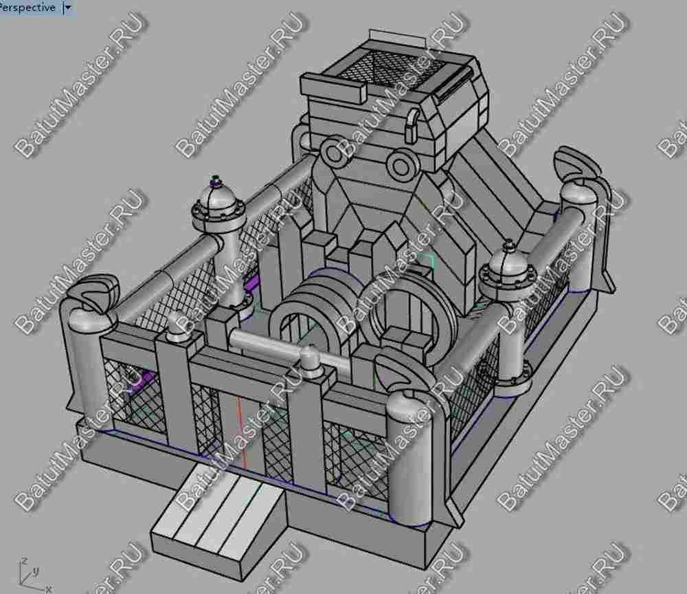 Надувной батут "Пожарная площадка" 6*4*4 м